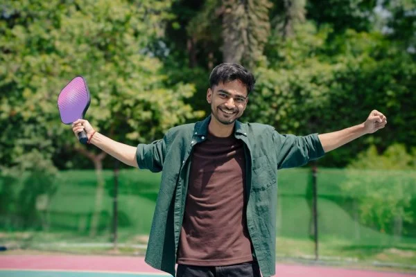 table tennis player celebrating victory